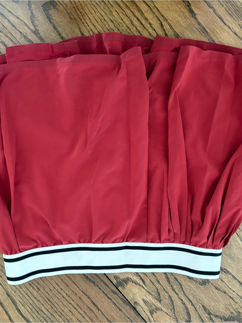Nike Red Mini Skirt with Striped Elastic Waistband
